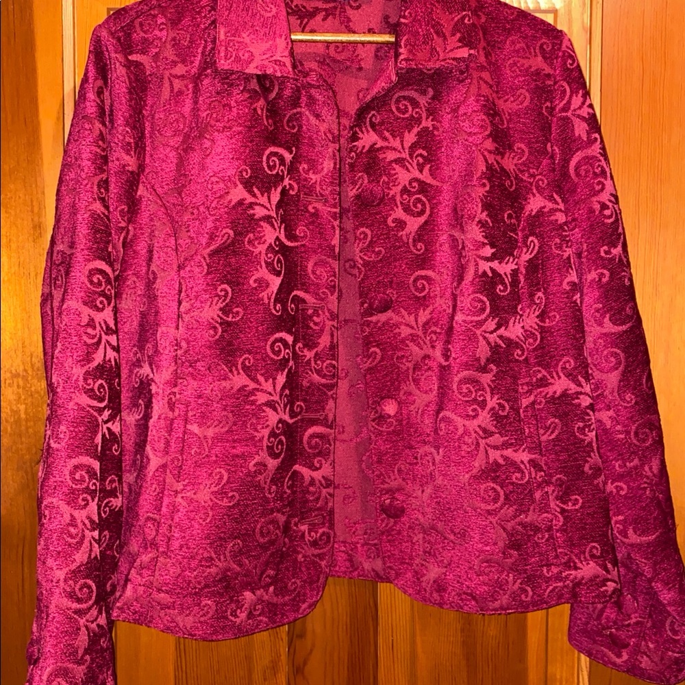 Croft & Barrow Fuchsia Abstract Tapestry Blazer - image 6